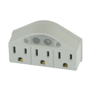 Wall Tap Polarized Flat Pin 3 Outlet with Sensor Light